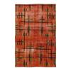 Vintage art deco rug was handmade in Turkey circa mid-20th century.