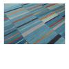 “Mazandaran kilim flatweave rug in blue with horizontal multicolor stripes, handwoven with wool and natural dyes – modern Persian rug by Nasiri Carpets”