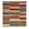 “Mazandaran kilim rug in multicolor horizontal stripes, handwoven with natural dyed wool – custom artisan flatweave by Nasiri Carpets”