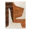 Handwoven Moroccan rug with abstract terracotta and cream design in wool