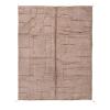 Architectural Beni Ourain Moroccan rug in beige with carved geometric wool texture