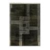 Modern charcoal Moroccan rug with ivory maze pattern, luxury geometric wool carpet, handmade design
