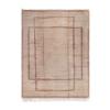 Sand Moroccan rug with geometric rectangular design, handmade Moroccan wool rug in sand tones, luxury Moroccan minimalist rug by Nasiri