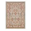 Persian Kurdish handwoven rug in light blue with tribal geometric motifs and rust accents by nasiricarpets