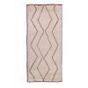 Beige Boujad Moroccan rug with geometric red and black lines, handwoven wool rug from Morocco by nasiricarpets