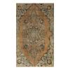 Tabriz antique rug in rust color, handwoven in Iran with classic Persian medallion design