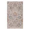 Mashhad antique rug in cream color, handwoven in Iran with classic floral design