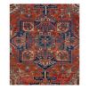 Antique Serapi rug in rust color, handwoven in Iran with classic geometric medallion design
