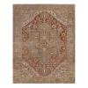 Antique Heriz rug in rust from Iran with bold geometric medallion hand knotted for luxury interiors by Nasiricarpets