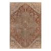 Antique Heriz rug in rust from Iran with bold geometric medallion hand knotted for luxury interiors by Nasiricarpets