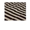 Mazandaran kilim rug with black and ivory striped geometric pattern