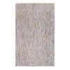 Lumen custom modern rug handmade in Afghanistan featuring abstract linear patterns in ivory blue terracotta and neutral tones by Nasiricarpets