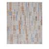 Lumen custom modern rug handmade in Afghanistan featuring abstract linear patterns in ivory blue terracotta and neutral tones by Nasiricarpets