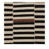 Mazandaran Noir custom hand woven flatweave in black and ivory stripes with subtle terracotta and indigo accents by Nasiricarpets