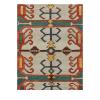 Heritage Kazak custom hand knotted traditional carpet with teal ivory coral red and sapphire blue tribal motifs by Nasiricarpets
