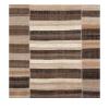 Mazandaran custom hand woven flat weave in Brown with layered striped design by Nasiricarpets