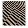 Mazandaran custom hand woven flat weave in Black & Beige with bold striped design by Nasiricarpets