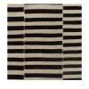 Mazandaran custom hand woven flat weave in Black & Beige with contemporary striped design by Nasiricarpets