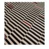 Mazandaran custom hand woven flat weave in Black & Beige with contemporary striped design and artisan accents by Nasiricarpets