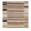 Mazandaran custom hand woven flat weave in Brown with layered neutral stripes and contemporary design by Nasiricarpets