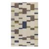 Mazandaran custom hand woven flat weave in Ivory & Dark Brown with geometric contemporary design by Nasiricarpets