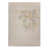 Gotham custom hand-knotted modern carpet in beige with abstract blush, sage green and gold accents by Nasiricarpets