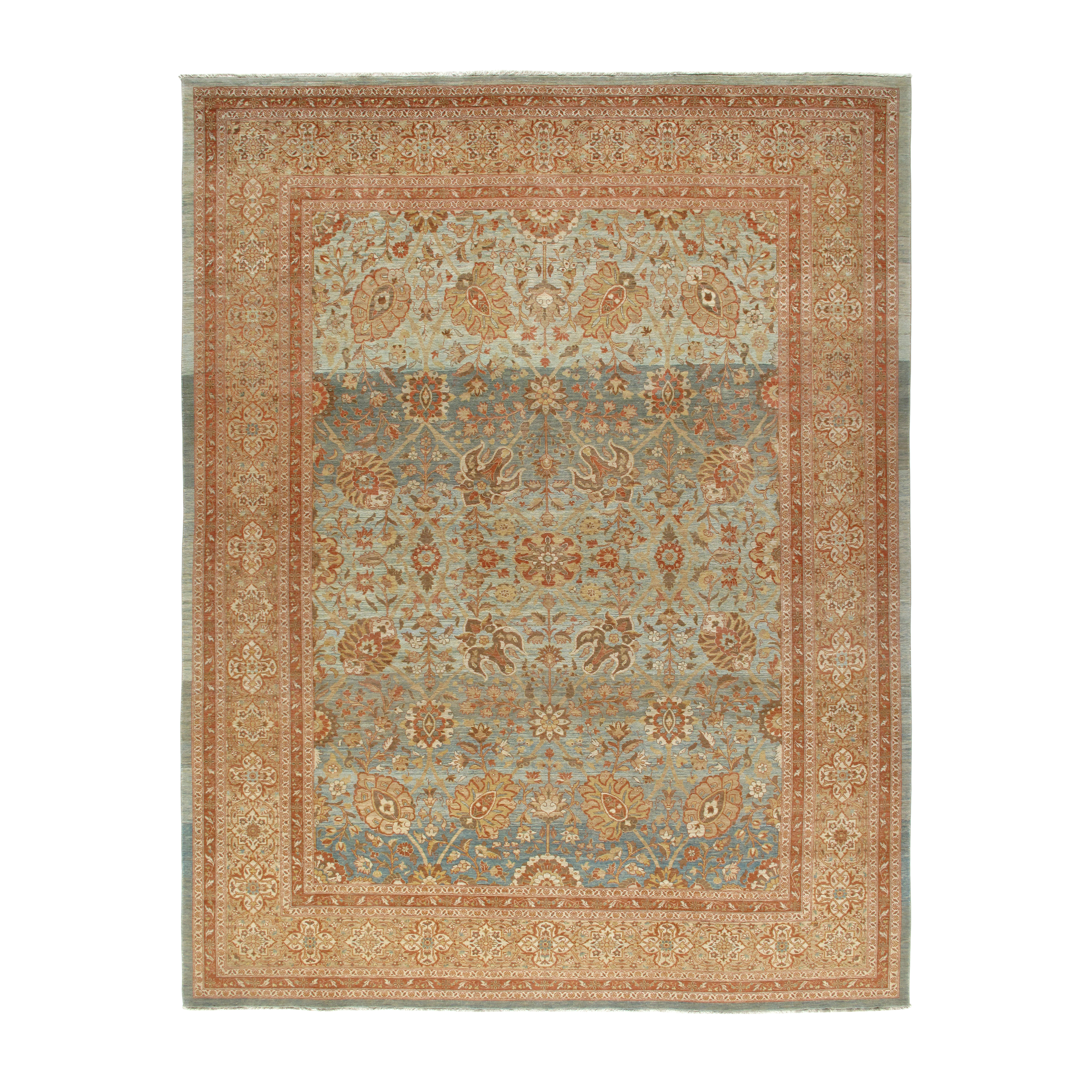 Persian Tabriz rug resembles the rare and collectible antique Hadji Jalili Tabriz rugs that were produced in the 19th century and earlier. 
