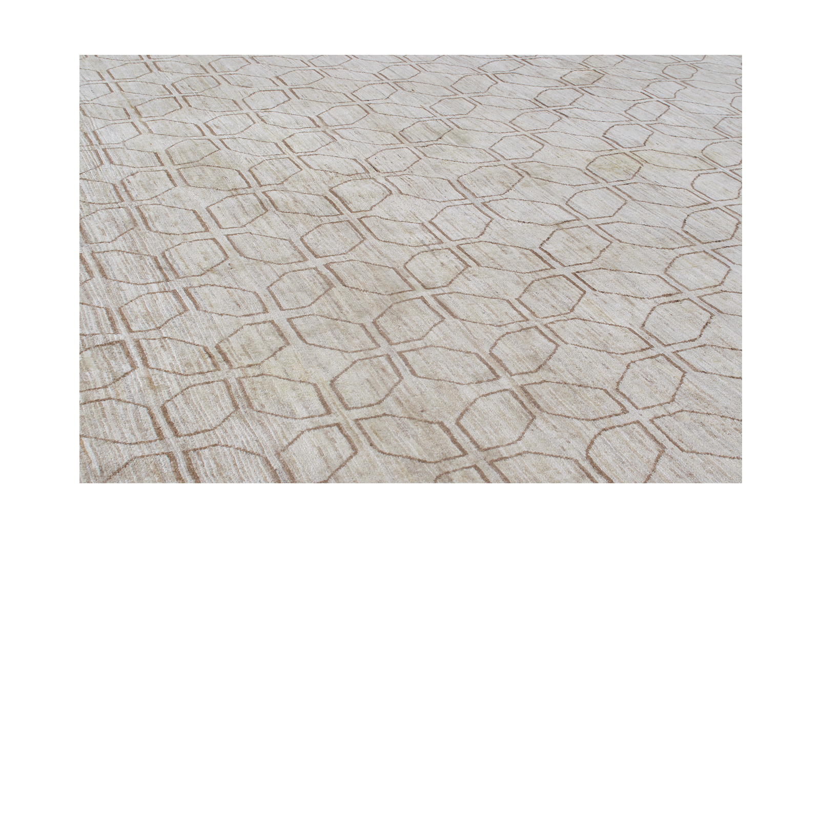 This Shiraz modern rug has Geometric Brown and ivory pattern rug hand-knotted, and made from the finest hand-spun, hand-carded undyed wool