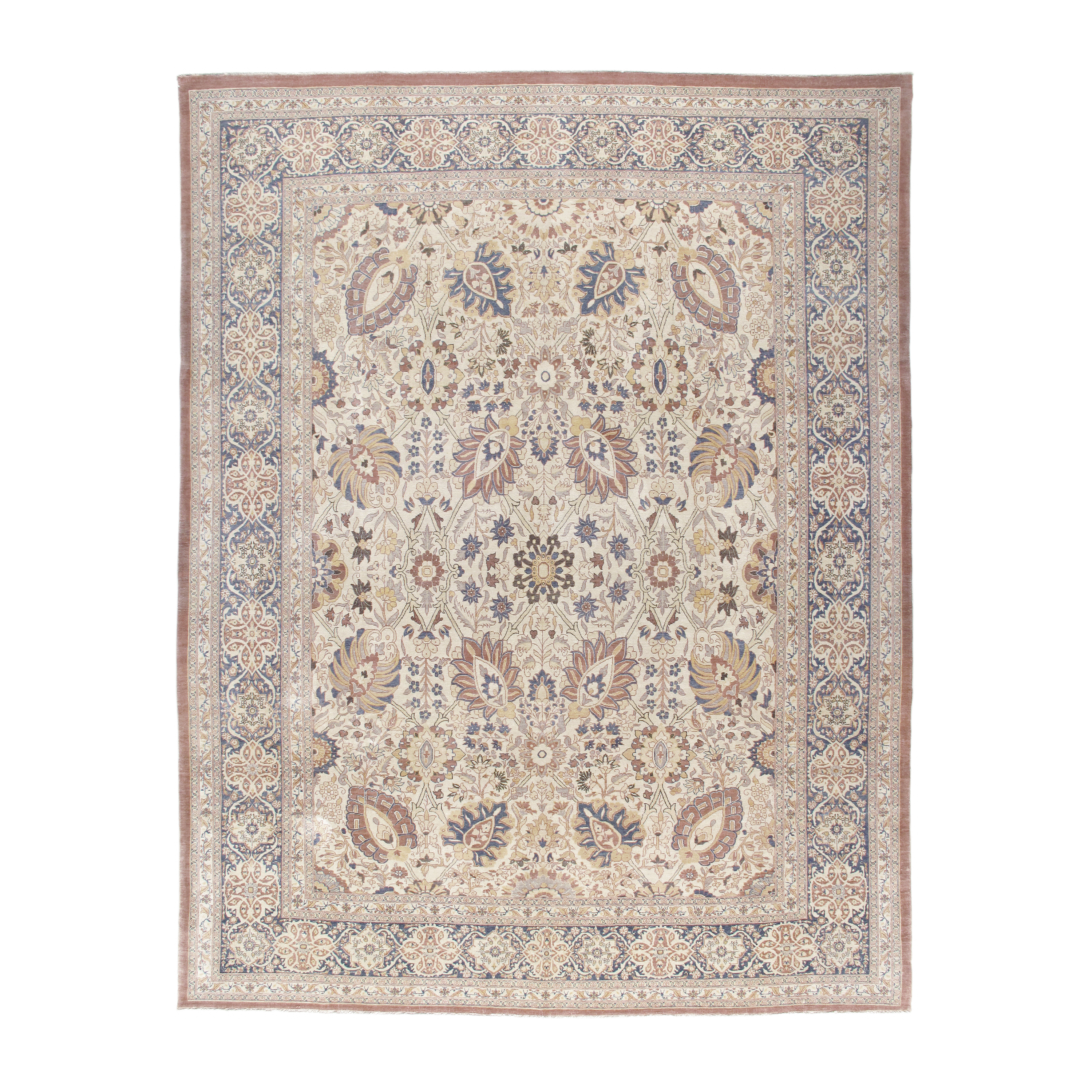 This Persian Tabriz rug is made of 100% wool.