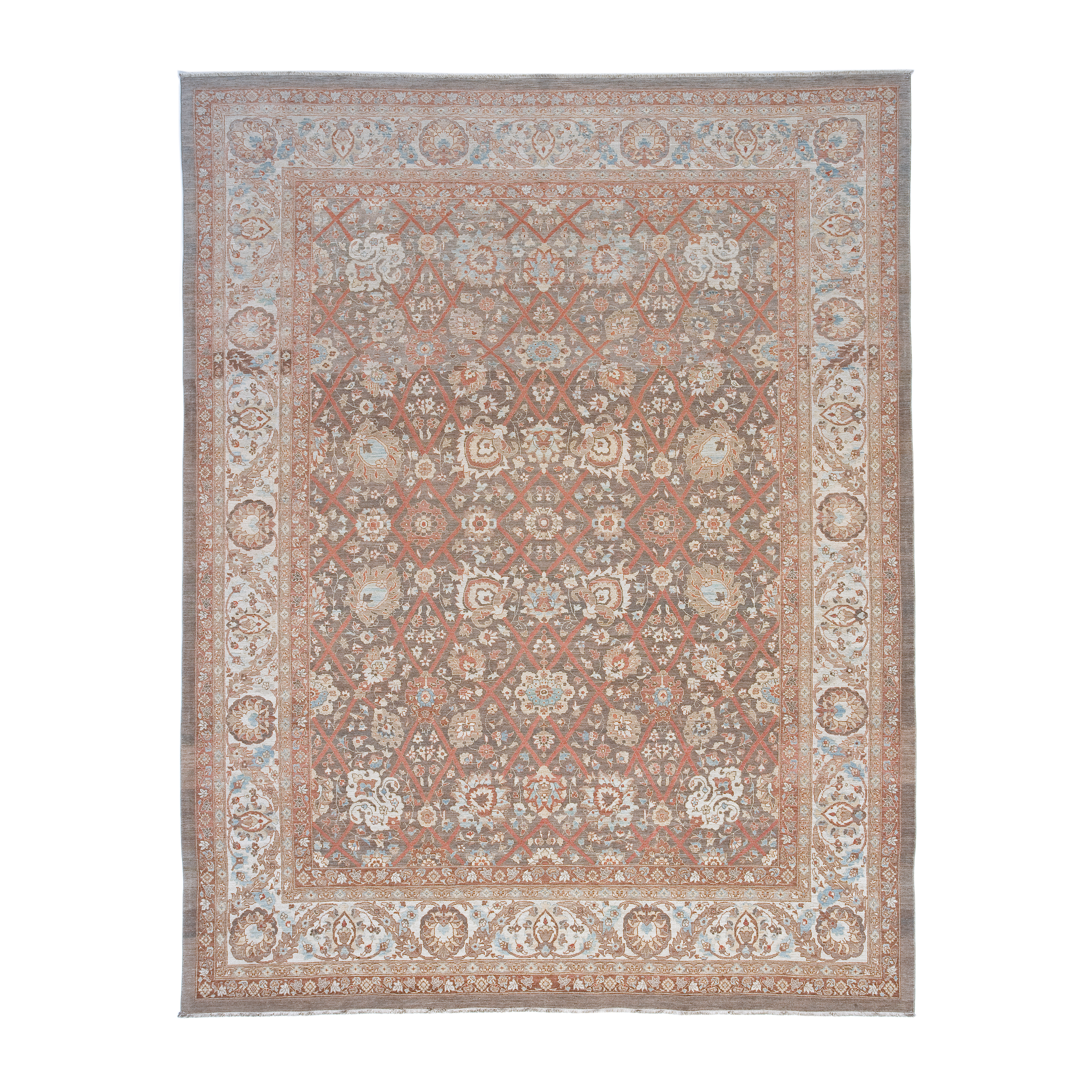 This Tabriz rug is one of kind traditional rug and made of 100% wool. 