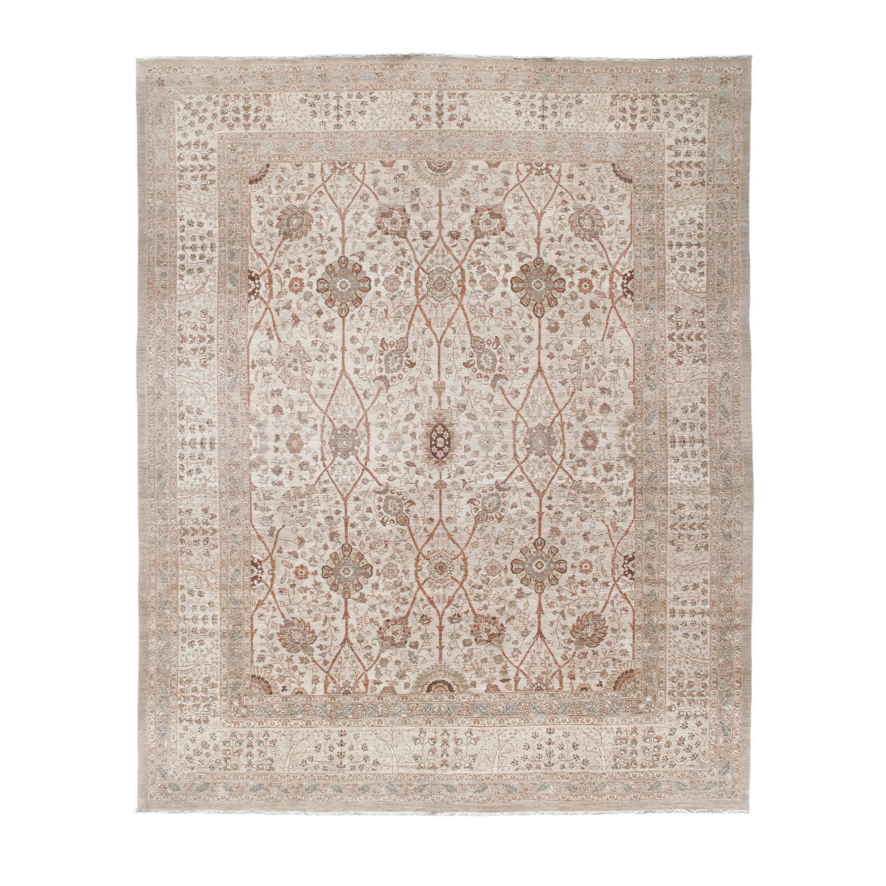 This Persian Tabriz rug is made with Persian Hand carded wool and natural dye.