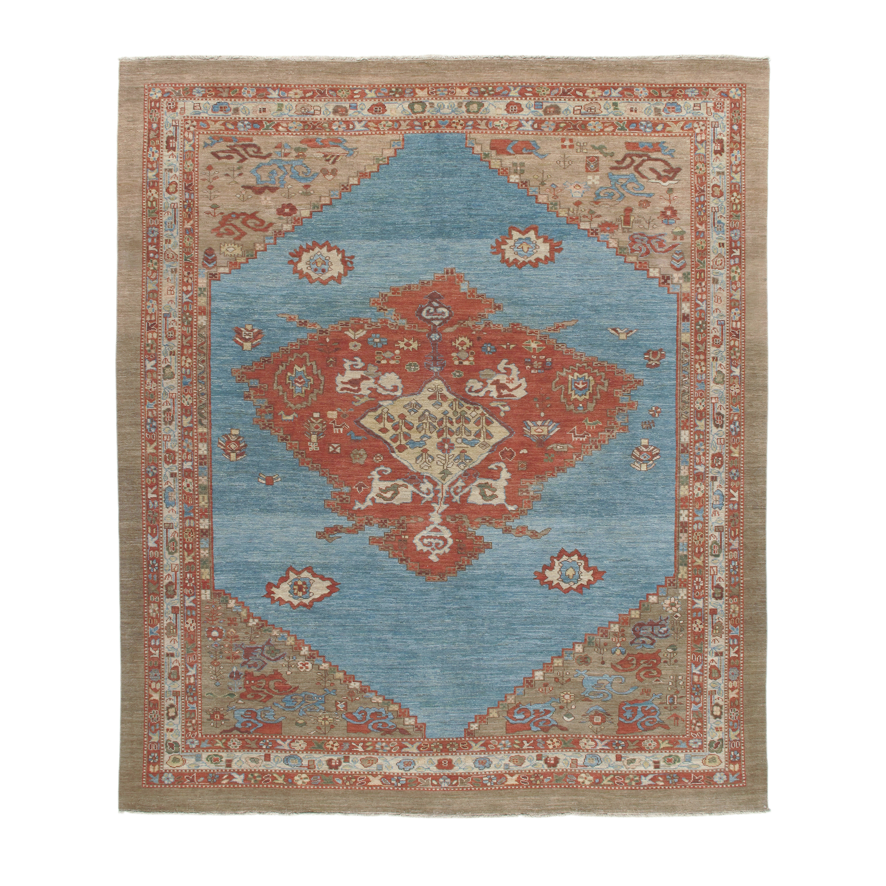Persian Bakshaish rug is hand-knotted and made from all natural material. 
