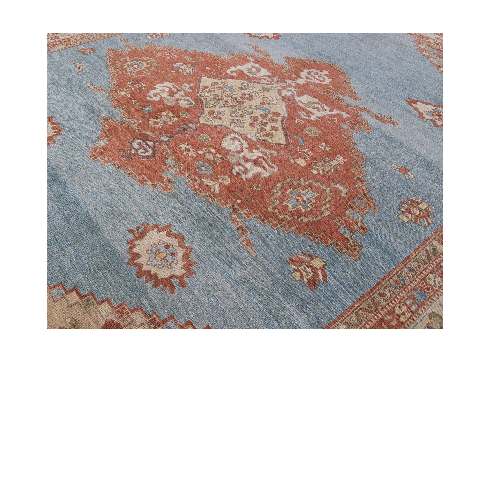 Persian Bakshaish rug is hand-knotted and made from all natural material. 