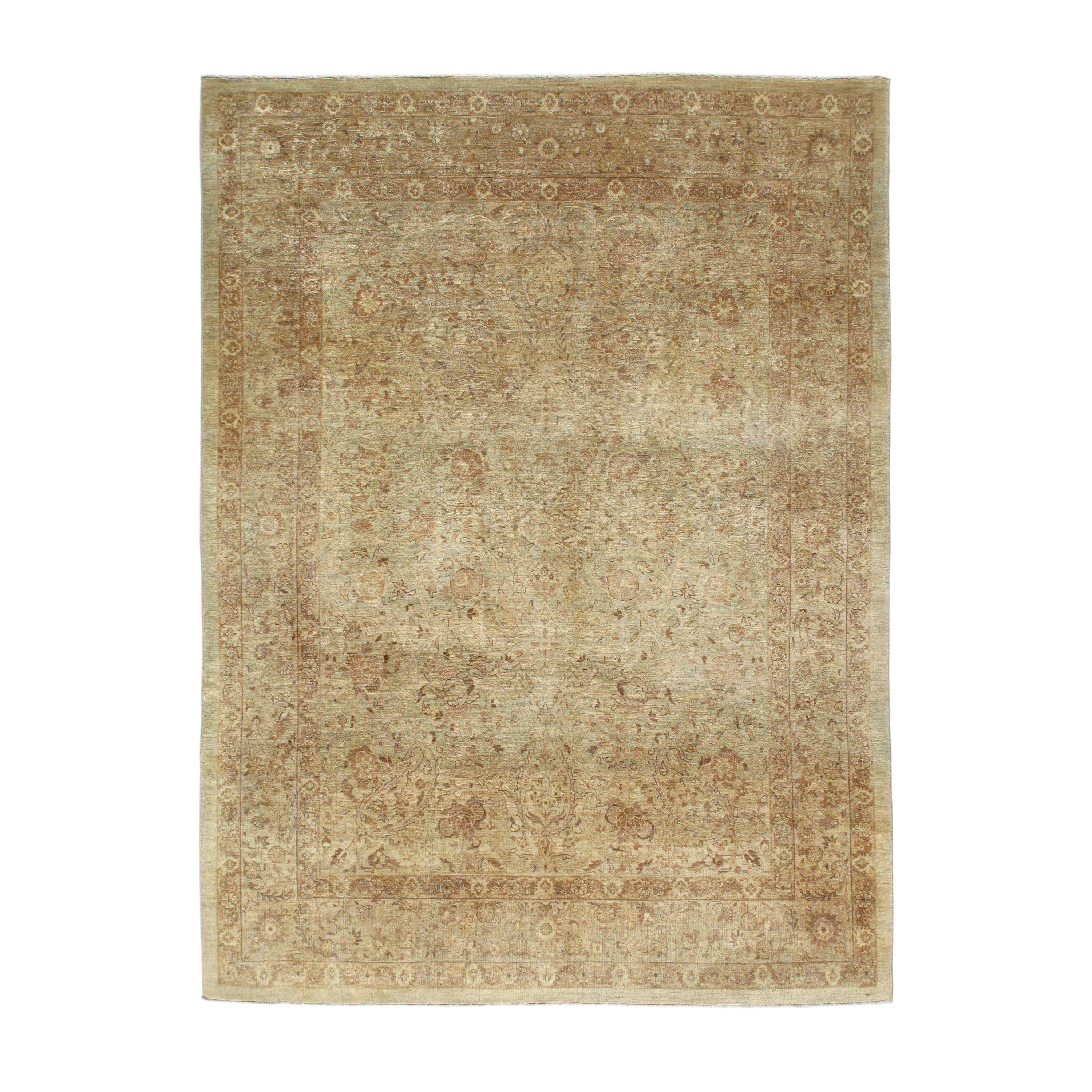This Persian Tabriz rug is made with all natural dye.
