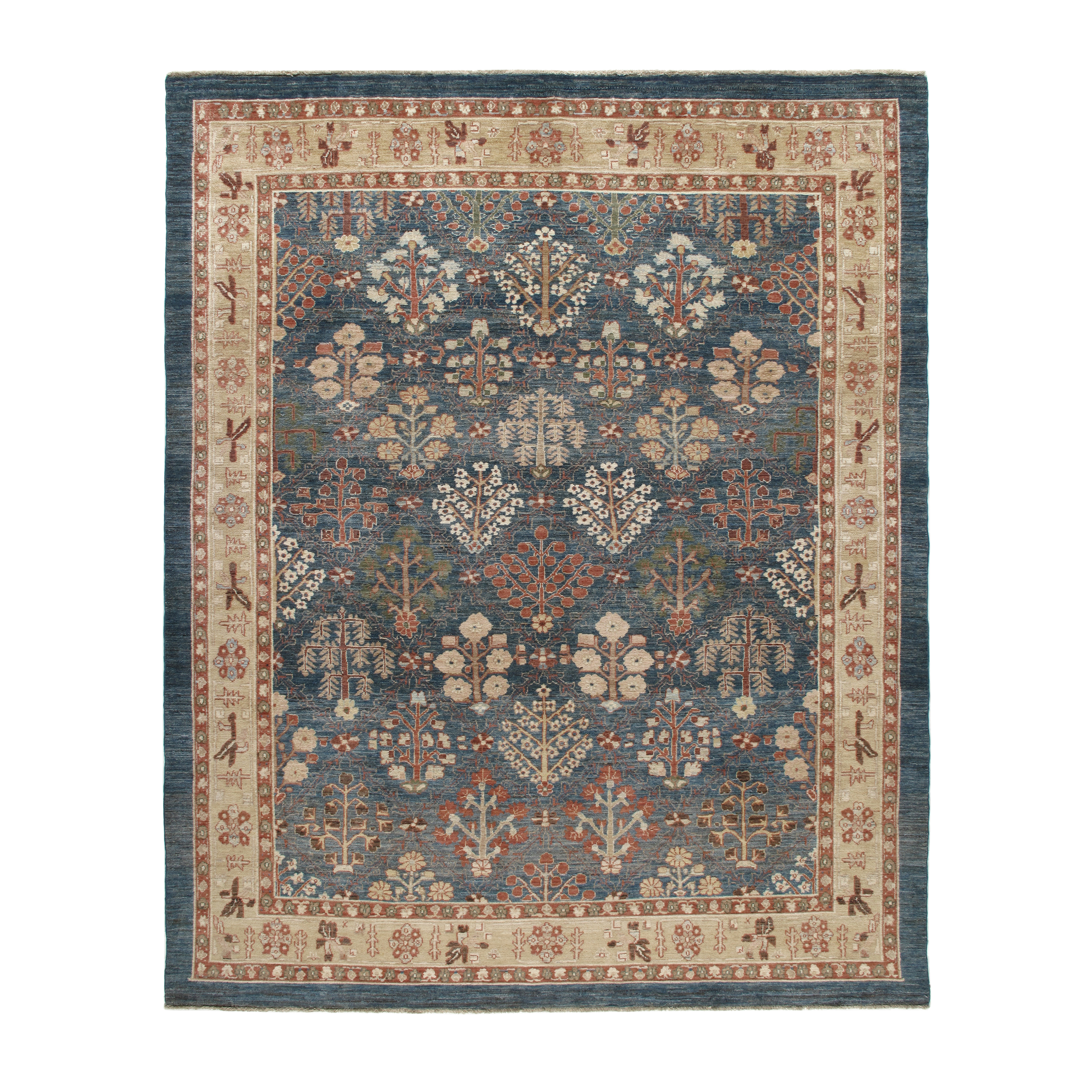 This Persian Kurdish rug is hand-knotted.