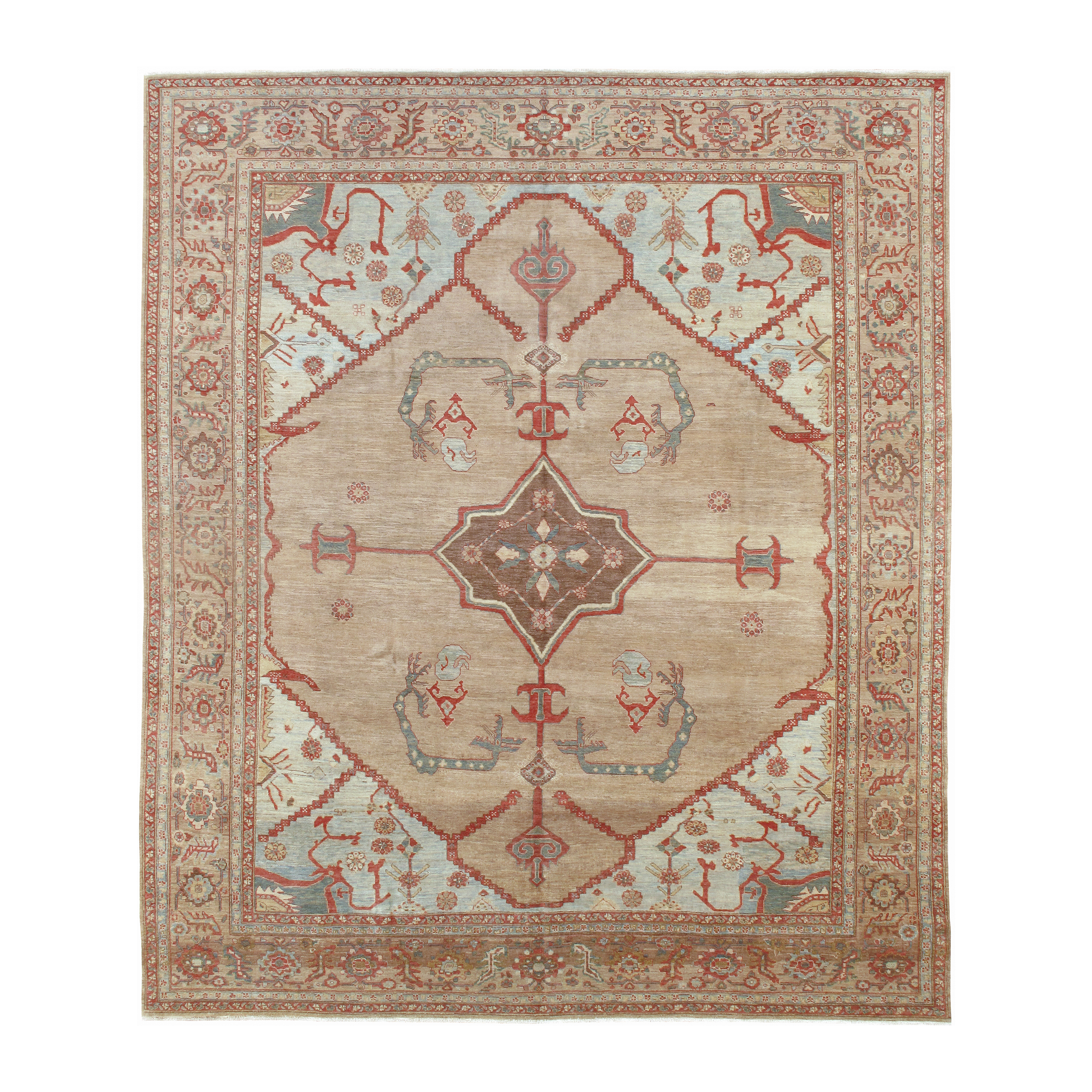 This Persian Bakshaish rug is hand-knotted and made of vegetable dye.