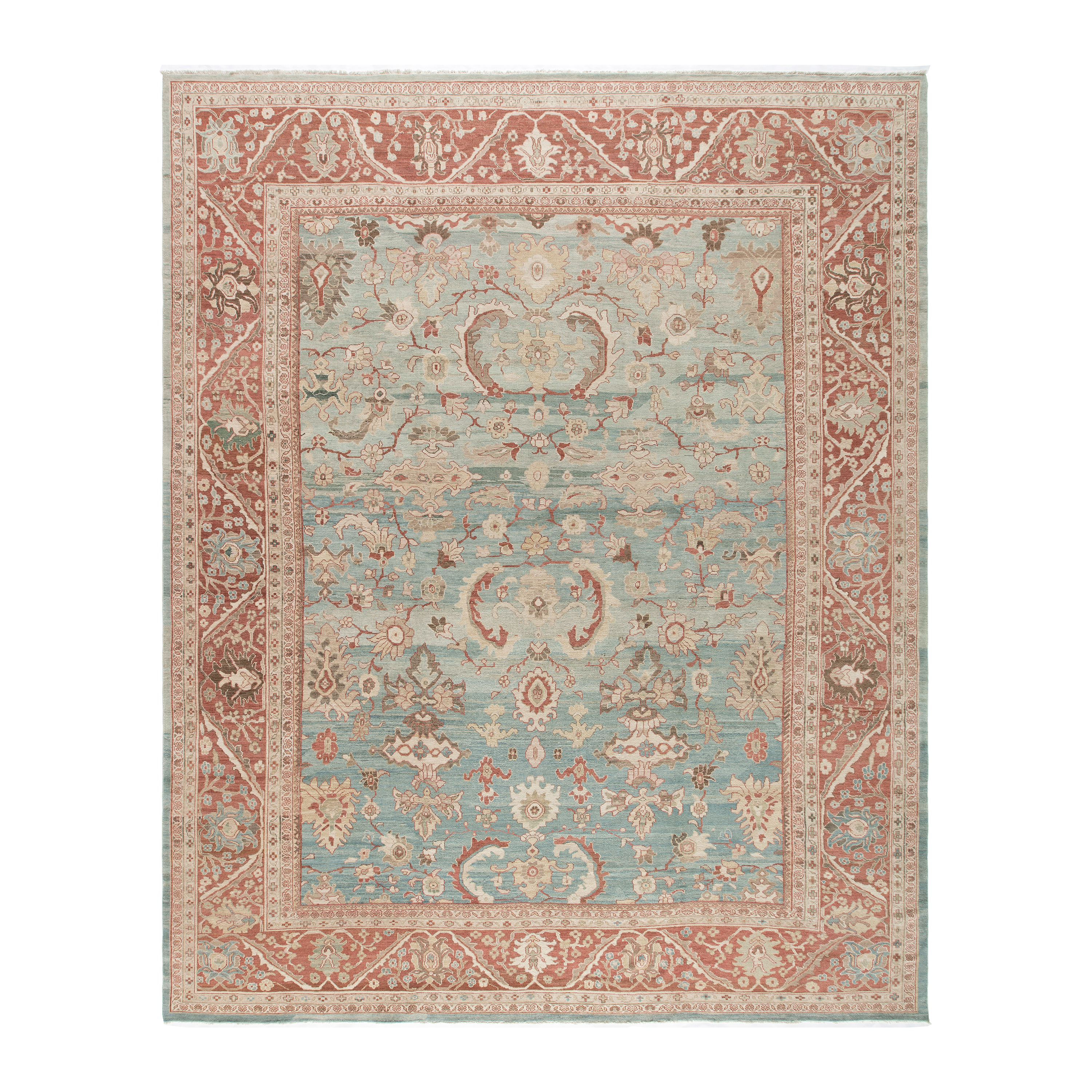 Ziegler Sultanabad is hand-knotted and made of 100% wool.
