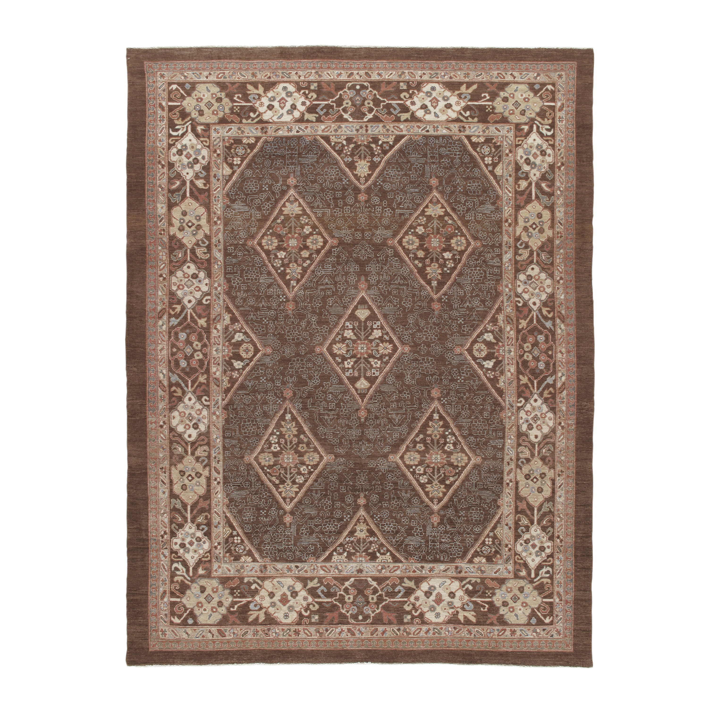 This Kurdish rug is crafted with durable and all natural material.