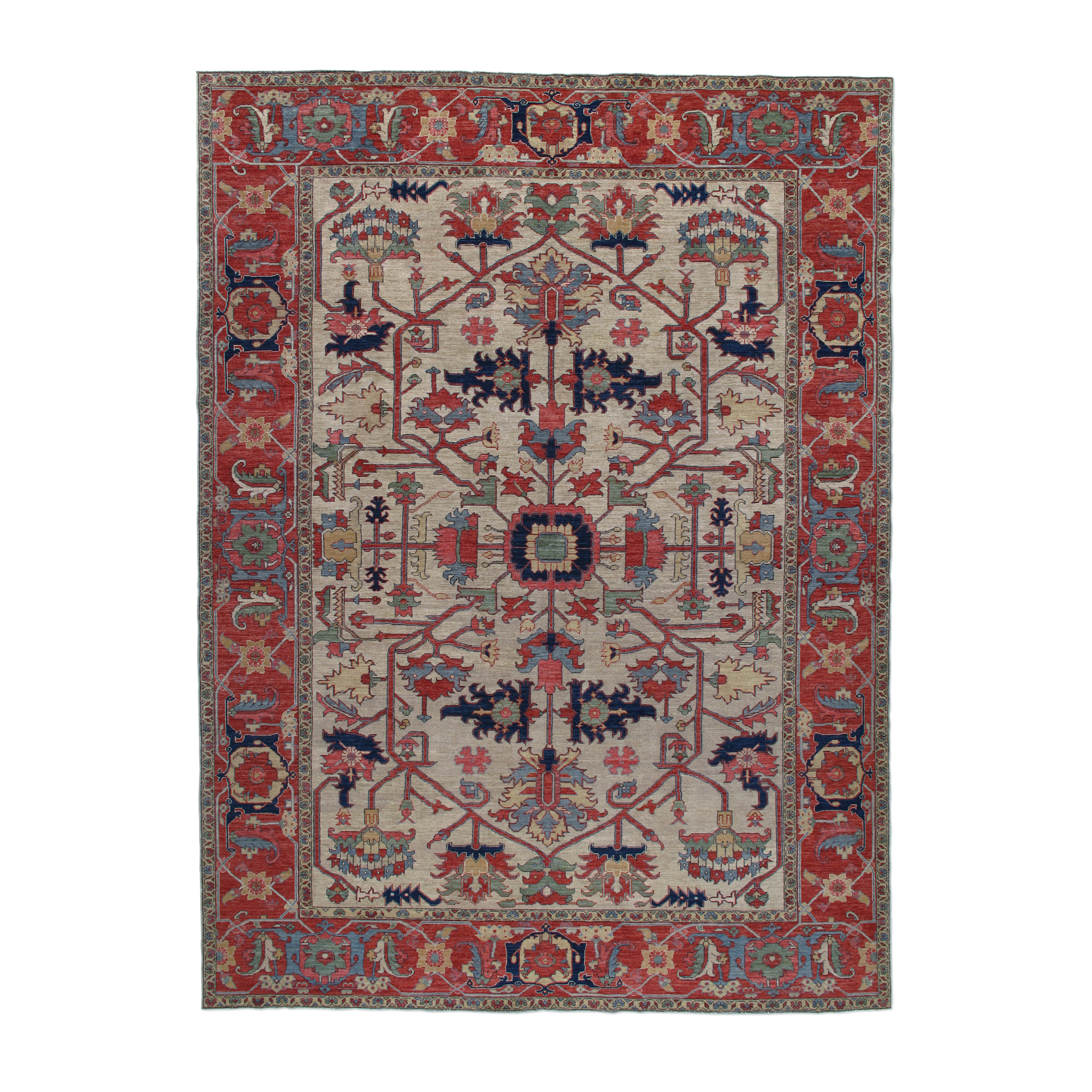 This Heriz rug Hand-knotted and crafted with hand-spun wool. 