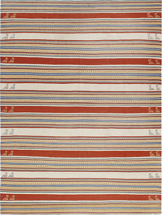 Shiraz Kilim is hand woven and made form 100% wool.