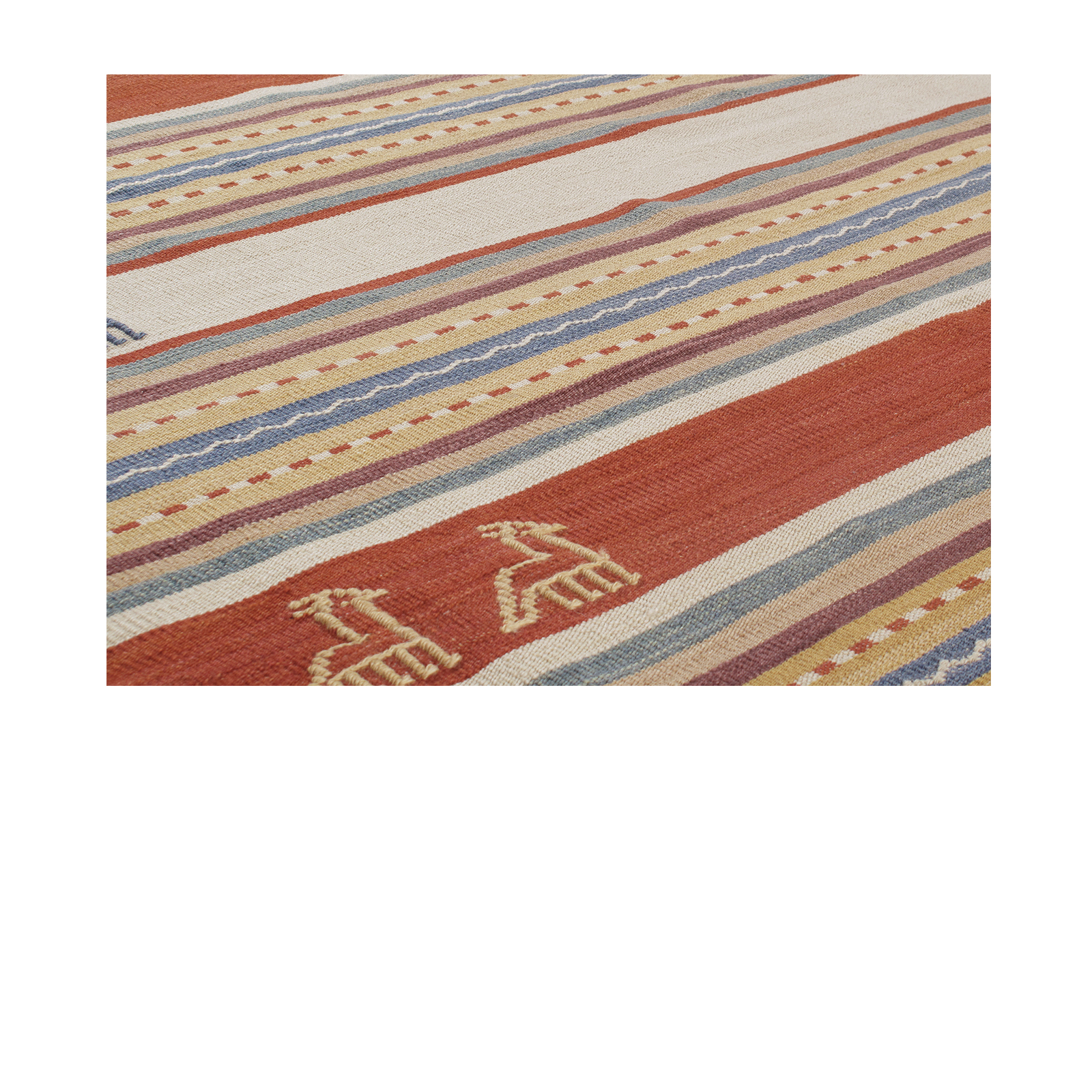 Shiraz Kilim is hand woven and made form 100% wool.