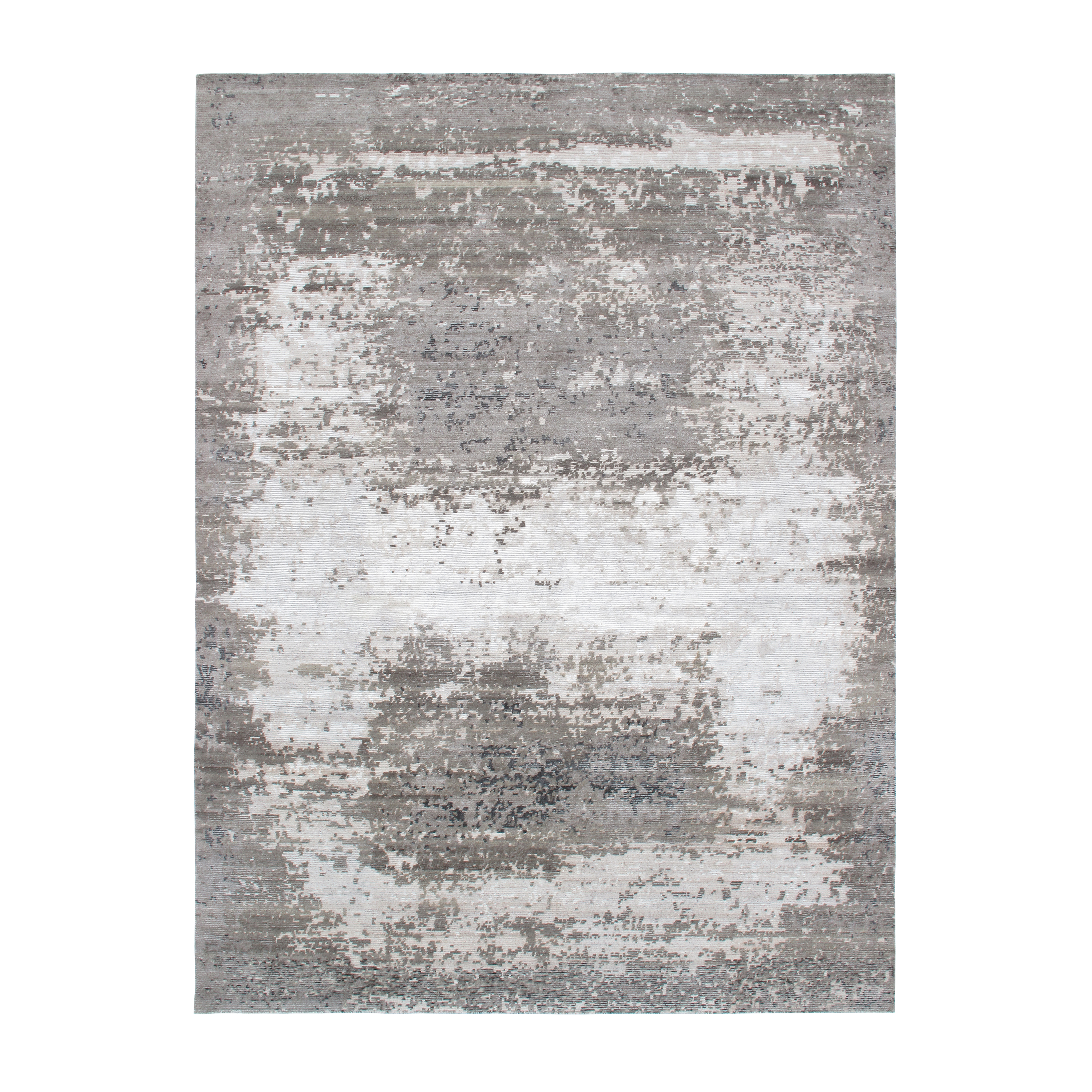 This Kensington rug is hand-knotted and made of wool and bamboo silk.