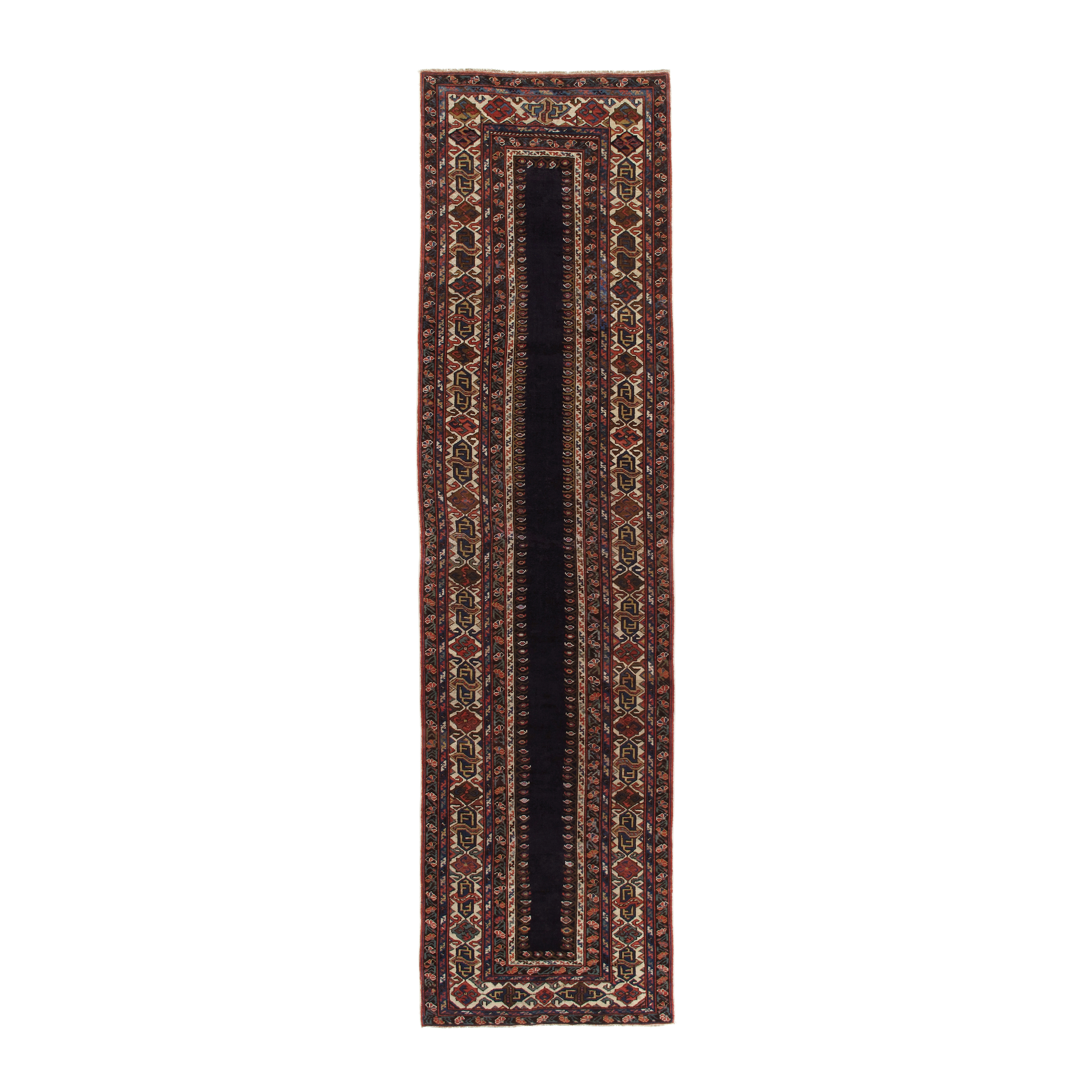 This Talish rug is hand-knotted and made of 100% wool.
