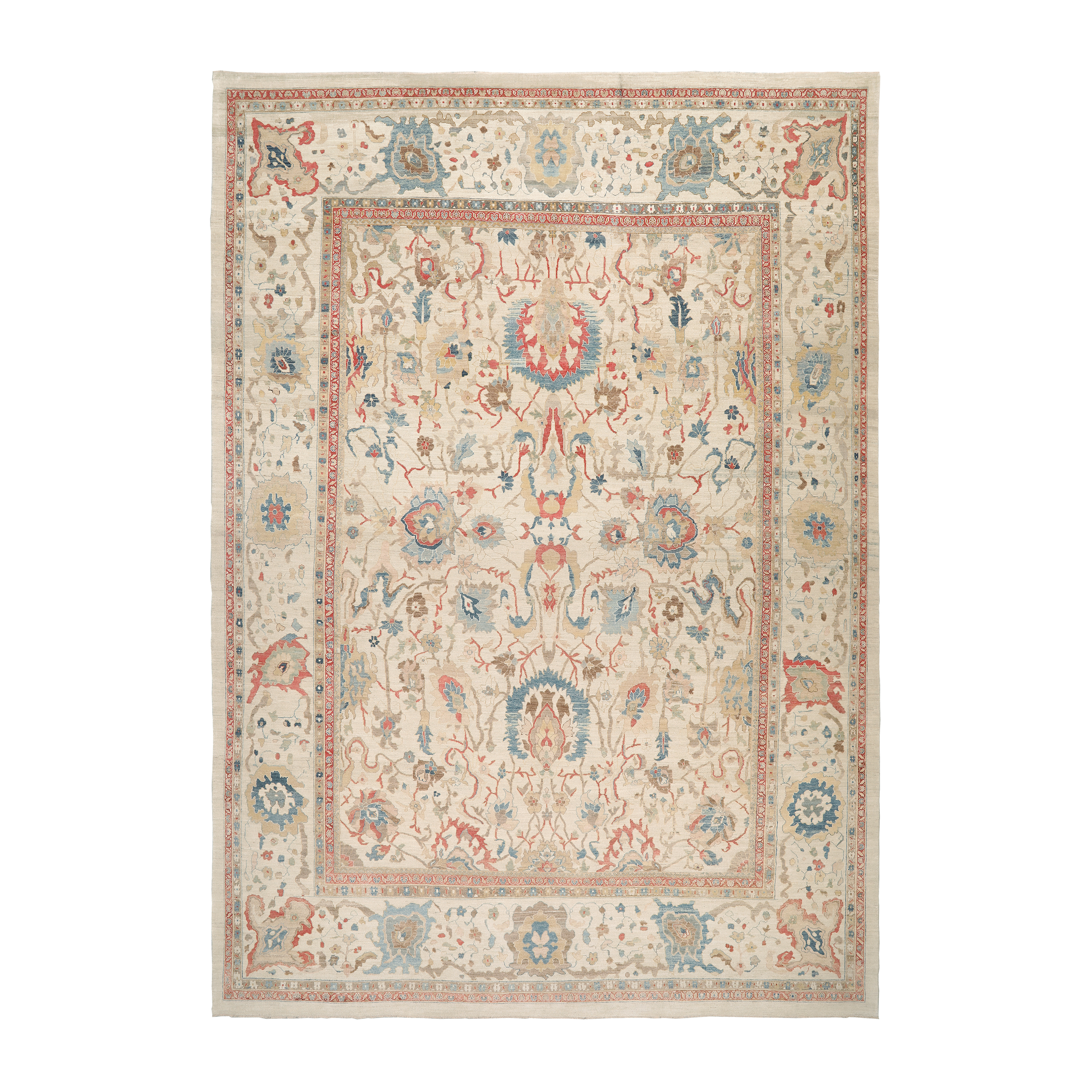 This Ziegler Sultanabad is Hand-knotted and made of handspun wool.