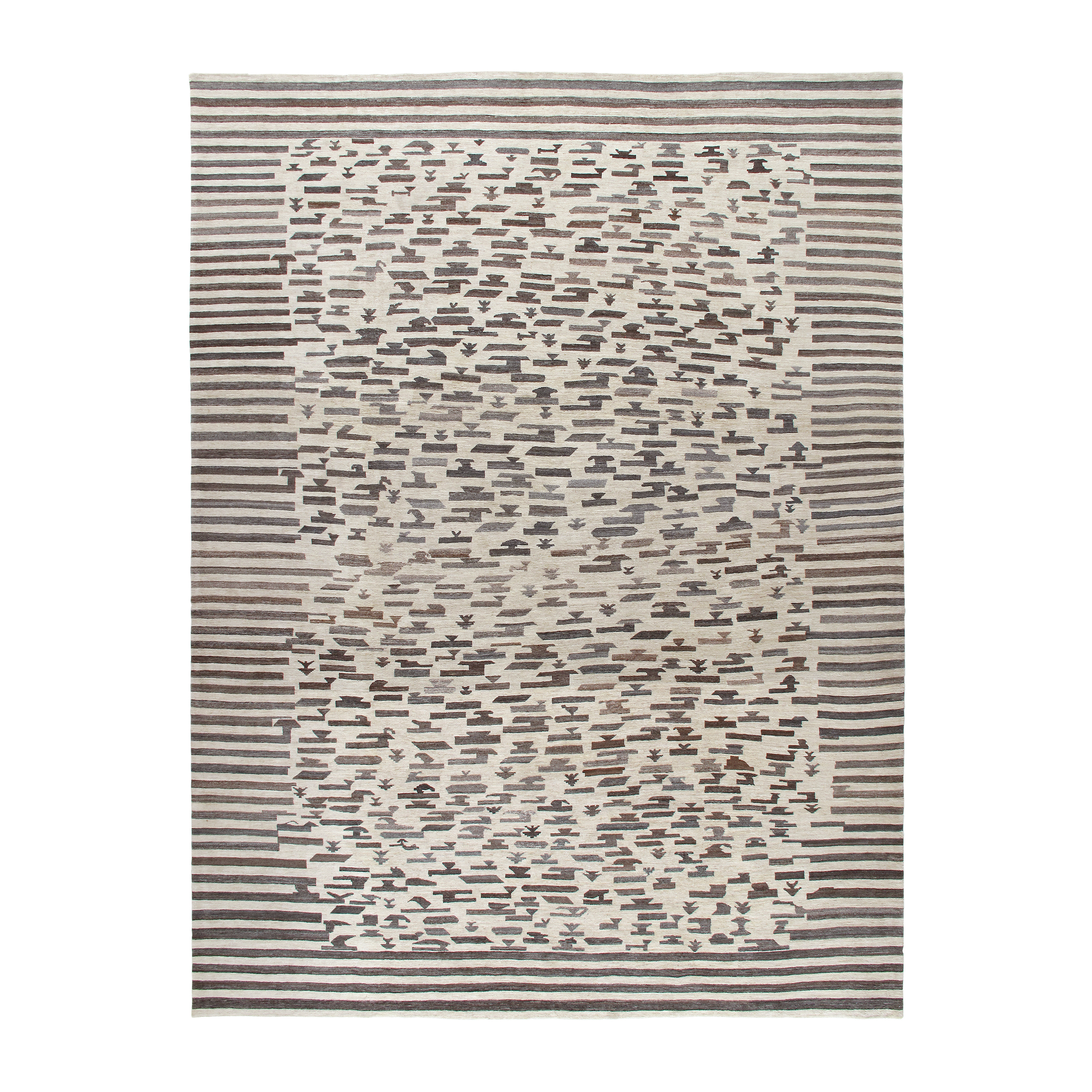 This Gabeh rug is  is made with 100% handspun, non-dyed or naturally dyed Persian wool.