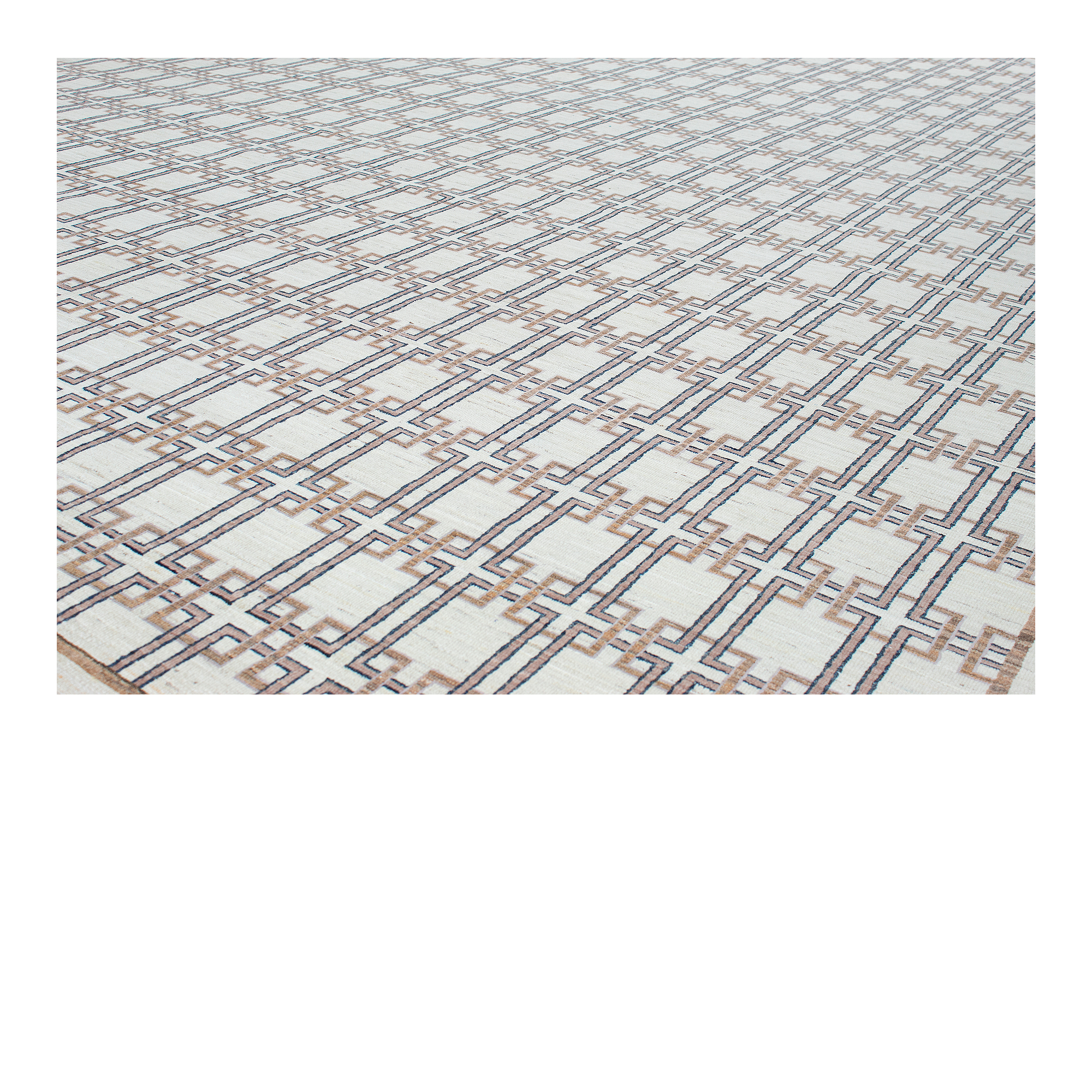 Our Geometric rug is handknotted from the finest hand-carded, hand-spun, naturally dyed wool.