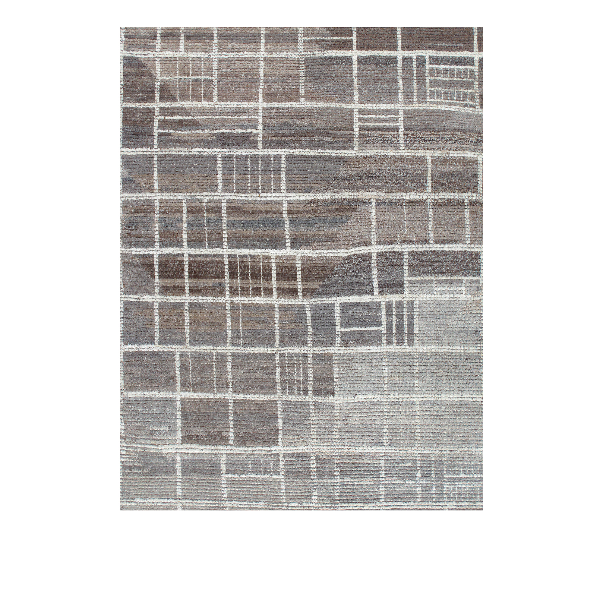 Tetris rug is a hand-knotted transitional piece made from naturally dyed wool. 