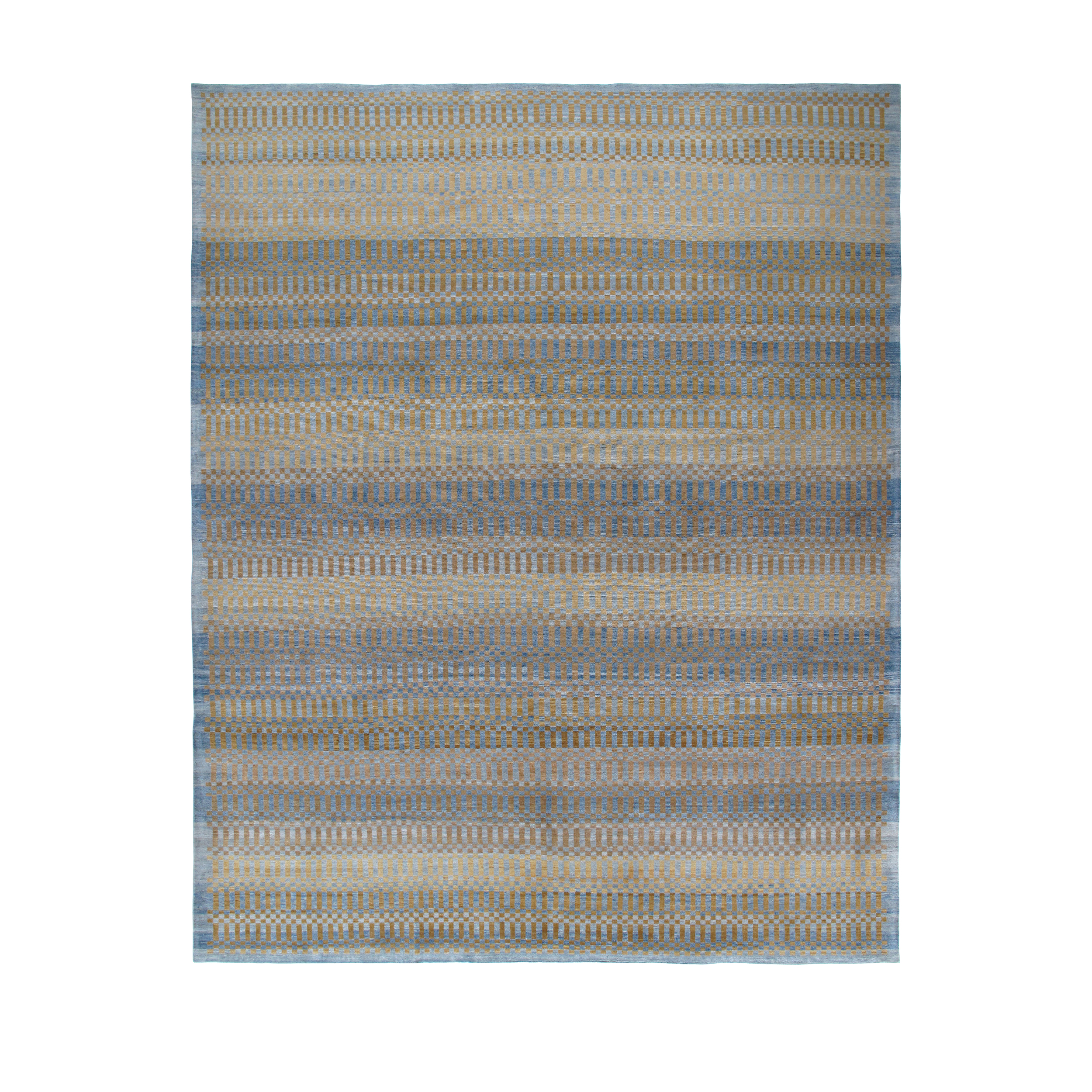 This Modern Shiraz rug is hand-knotted and made of 100% wool.