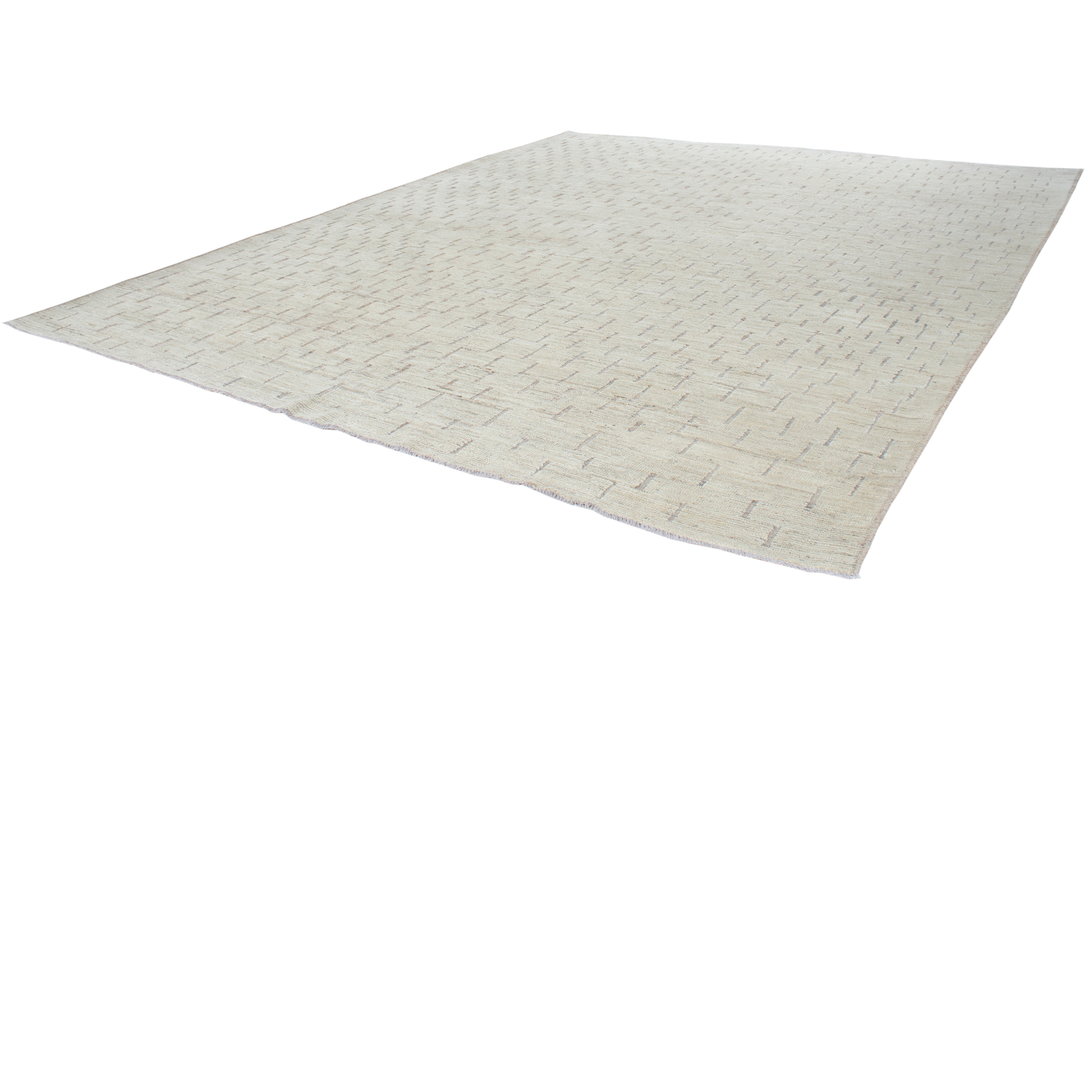 Marbella Rug is a hand-knotted modern piece with a combination of beige and grey tones. 