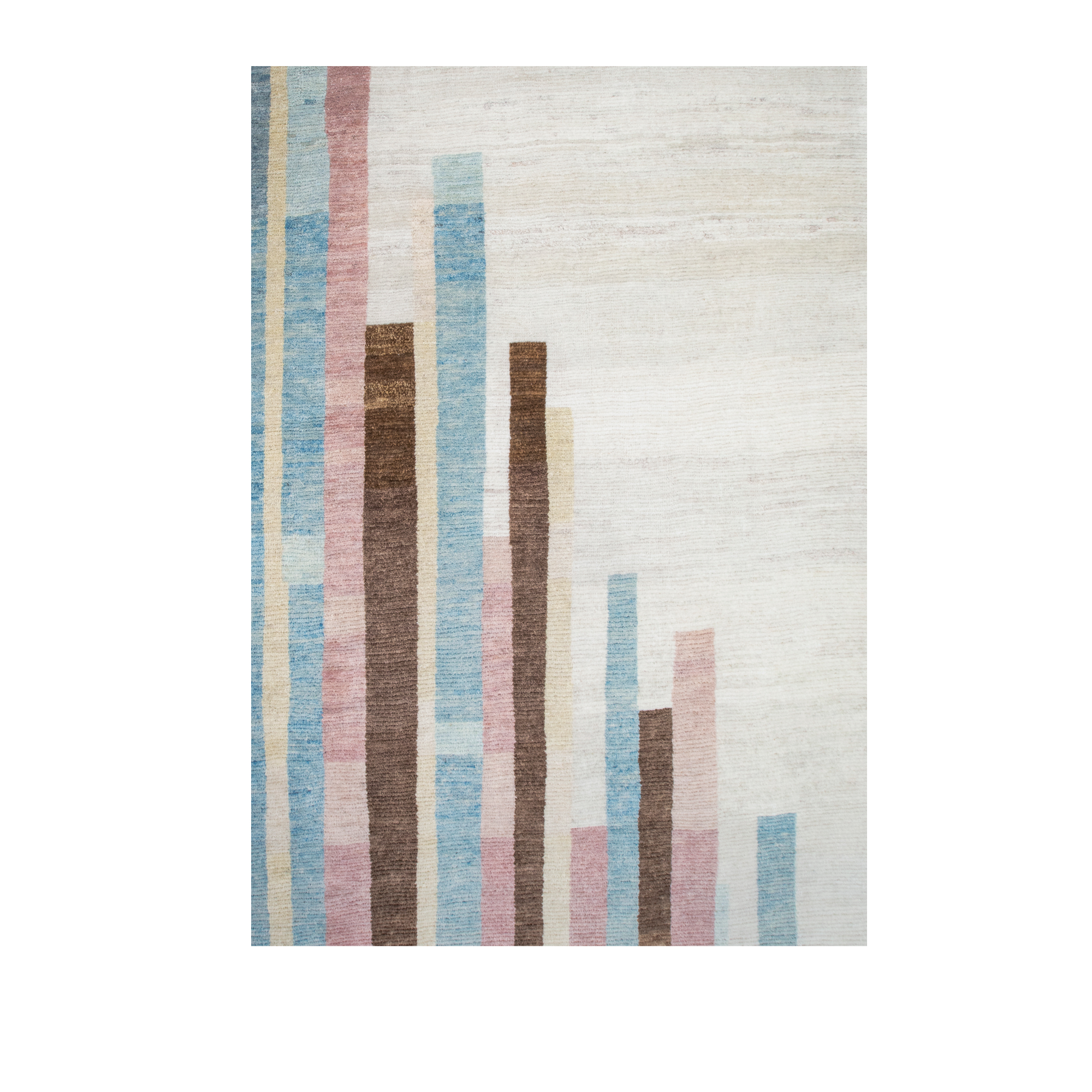 Cityscape rug is a hand-knotted, modern rug comprised of the finest quality wools and natural dyes.